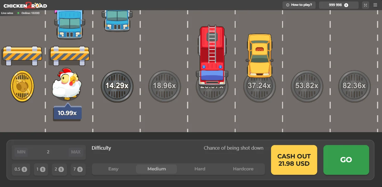 Interface de Chicken Road 2